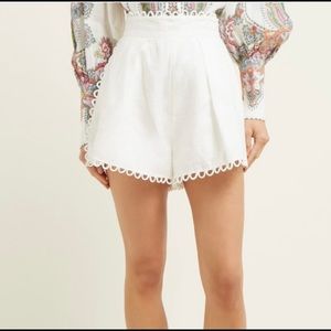 Zimmermann Allia High Rise Linen Shorts Size 3